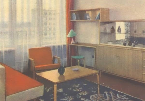 Пример интерьера комнаты советской квартиры. 1960-е гг.
